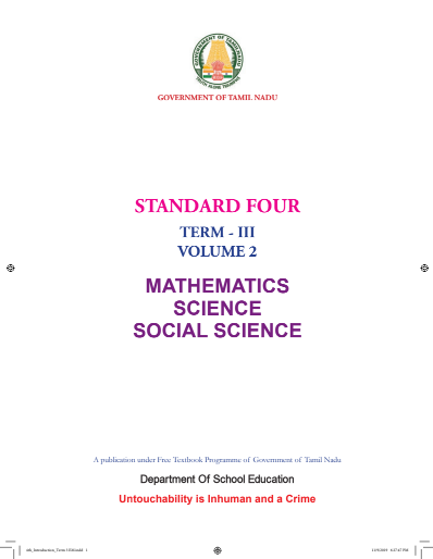 Social Science 4th Std - English Medium Books -Term lll