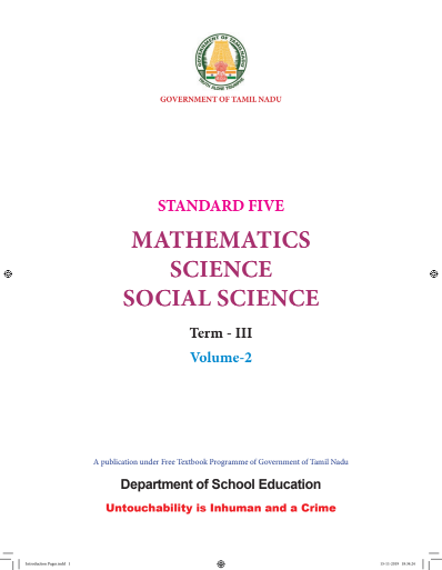 Social Science 5th Std - English Medium Books - Term lll
