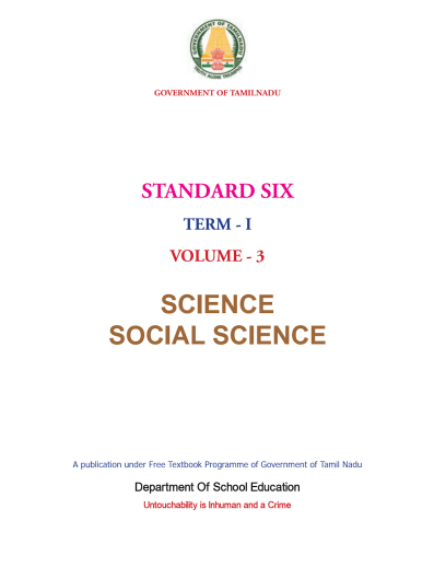 Science – 6th English Medium New Books, Term l
