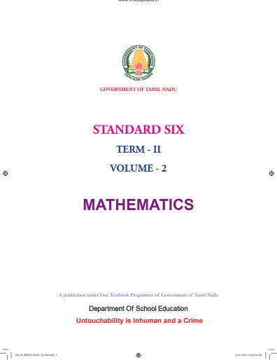 Mathematics – 6th English Medium New Books, Term ll