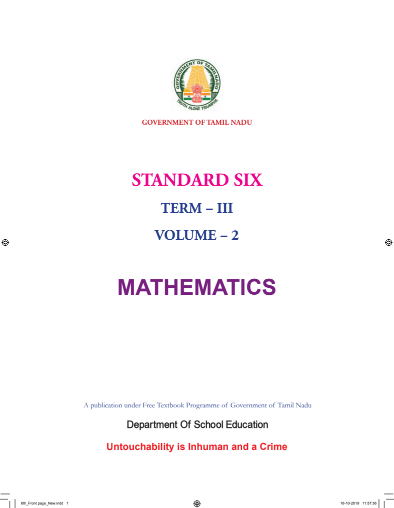 Mathematics – 6th English Medium New Books, Term lll