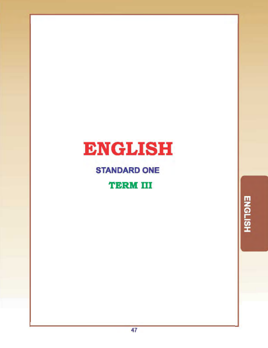 English 1st - English Medium New Books - Term III