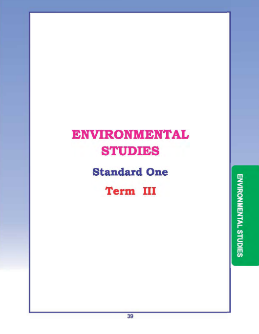 Environmental Science 1st - English Medium New Books - Term III
