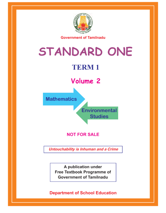 Mathematics 1 st - English Medium New Books - Term I