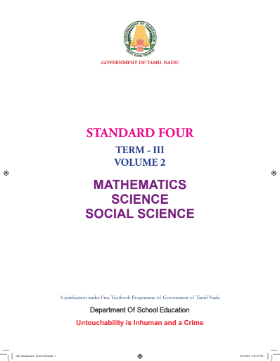 Mathematics 4th Std - English Medium Books -Term lll