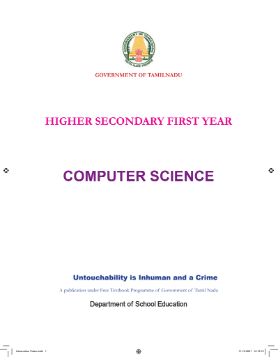 Computer Science, 11 th English – General Subjects book