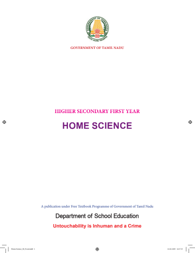 Home Science, 11 th English – General Subjects book