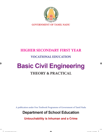 Basic Civil Engineering, 11 th English – Vocational Subjects book