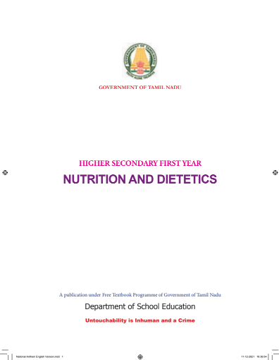Nutrition and Dietetics, 11 th English – Vocational Subjects book