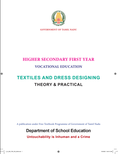 Textiles and Dress Designing, 11 th English – Vocational Subjects book