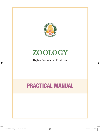 Zoology, 11 th English – Practical Manual book