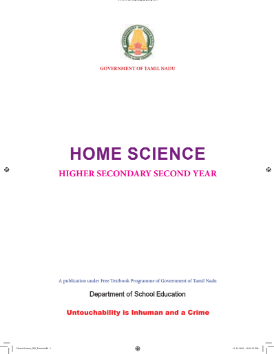 Home Science, 12th English – General Subjects book