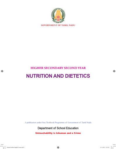 Nutrition and Dietetics, 12th English – General Subjects book