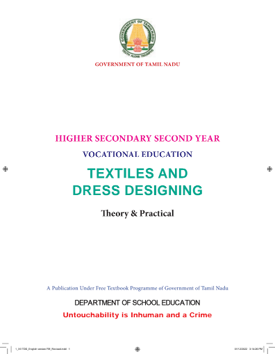 Textiles and Dress Designing, 12th English – Vocational Subjects book