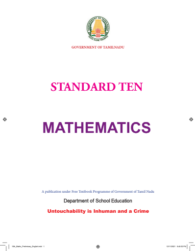 Mathematics – 10th English Medium Book