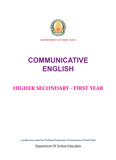 Communicative English, 11 th Tamil – Language Subjects book